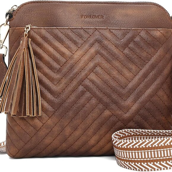 Elegant Quilted Crossbody Bag for Women - Soft Vegan Leather, Adjustable Strap - Picture 1 of 6